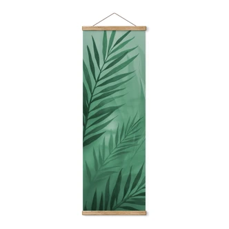 Affiche textile Feuilles de palmier vertes - Panorama 