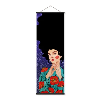 Obraz tkaniny Kobieta w sukience w maki - Hülya - Panorama 