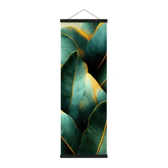 Póster de tela Hojas de plátano exóticas - Jaszke - Panorama 
