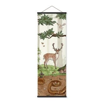 Textile poster hidden object forest animals - Kikki Belle - Panorama 