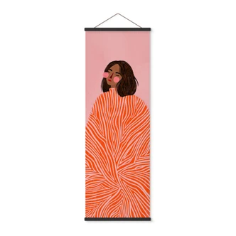 Textile poster woman with orange blanket - Müller - Panorama 
