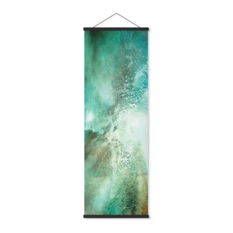 Textile poster Abstract turquoise in light and structure - Schmucker - Panorama 