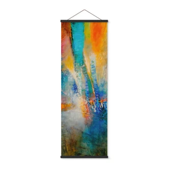 Affiche textile Lumière urbaine en bleu et orange - Schmucker - Panorama 