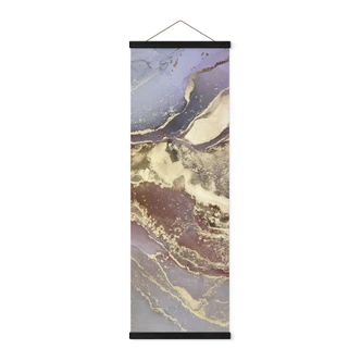 Stoffbild Edle Strukturen in Gold und Violett - Shelest - Panorama 