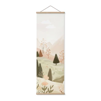 Obraz gór z kwiatami - Treechild - Panorama Obraz gór z kwiatami - Treechild - Panorama