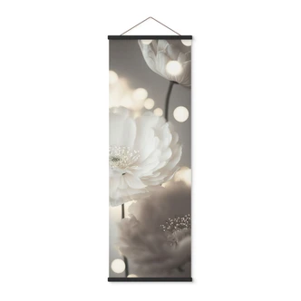 Textile poster White flowers in a sea of lights - Treechild - Panorama 