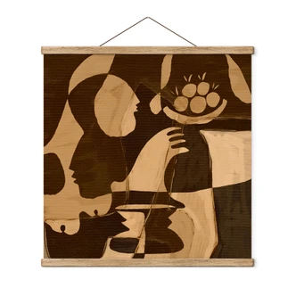 Stampe su tessuto Composizione astratta nei toni caldi della terra - Al Dafai - Quadrato 