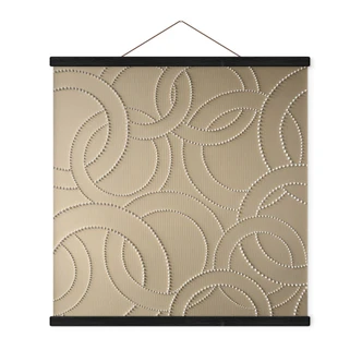 Stoffbild Abstrakte Ringe beige - Grande - Quadratisch 