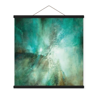 Textile poster Abstract turquoise in light and texture - Schmucker - Square 