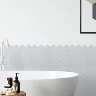 Carrelage adhésif arabesque grise claire - Set de 4 en 25,4 x 25,4 cm l'un 