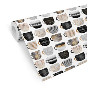 Mustertapete Fredriksson - Kaffeetassen: Pretty Black & Gold 
