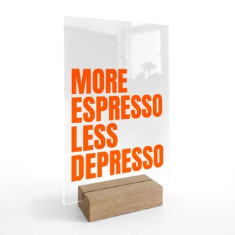 Tafeldisplay Meer Espresso Minder Depresso - Fritsch 