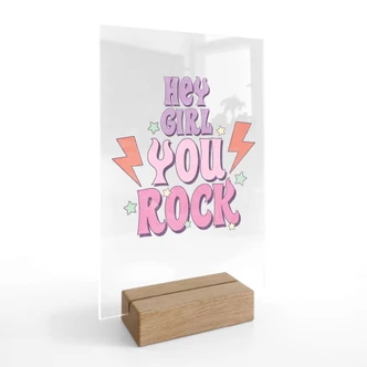 Tafelscherm Hey girl you rock 