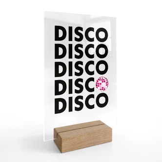 Présentoir de table Retro Disco Vibes Typographie - transparent - Kerr-Dineen 