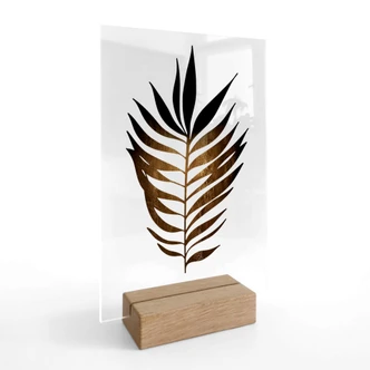 Tischaufsteller Kubistika - Blatt in Gold 