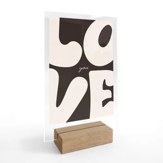 Tischaufsteller Love you Retro Letters 