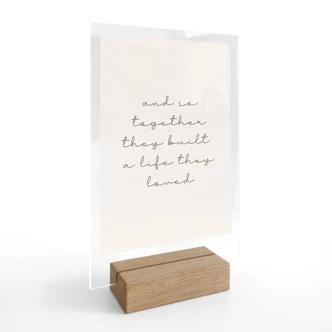 Tischaufsteller mit Liebesspruch Together 