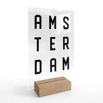 Tischaufsteller Typografie Amsterdam 