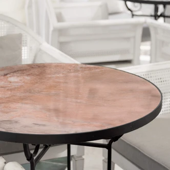 Glazen Tafelblad rond - Marble 06 