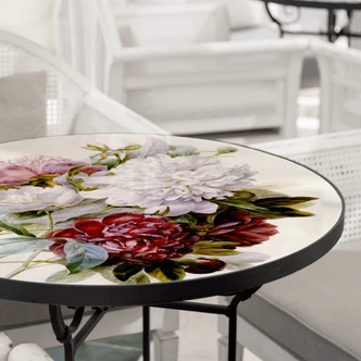 Glazen Tafelblad Redouté - Flower Bouquet 