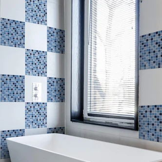 3D Fliesenaufkleber Mosaikmuster Ozeanblau - 4er Set je 30,5 x 30,5 cm 