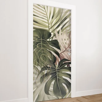 Door foil Tropical leaves Boho - Haase - Self-adhesive door decoration Door foil Tropical leaves Boho - Haase - Self-adhesive door decoration