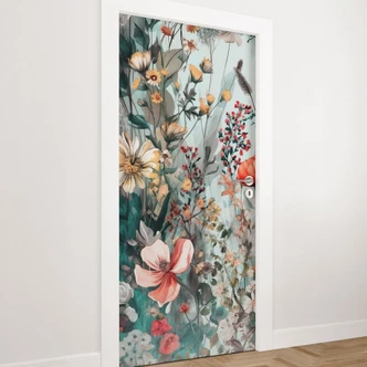 Door foil spring meadow with flowers - Jaszke - Self-adhesive door decoration Door foil spring meadow with flowers - Jaszke - Self-adhesive door decoration