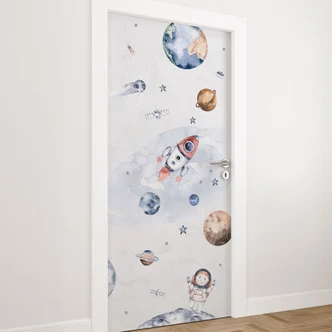 Door film for children's room - Space - Kvilis - Self-adhesive door decoration Door film for children's room - Space - Kvilis - Self-adhesive door decoration