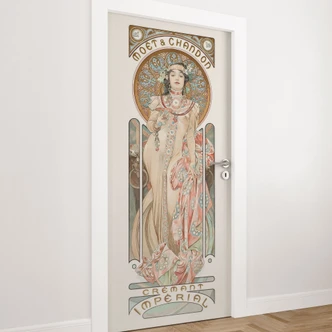 Moët and Chandon Dry Imperial door film - Mucha - Self-adhesive door decoration Moët and Chandon Dry Imperial door film - Mucha - Self-adhesive door decoration