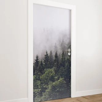 Foggy forest door film - Self-adhesive door decoration 