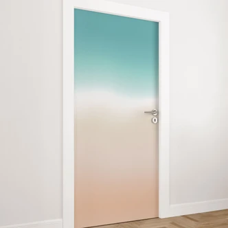 Ombre waves on the beach door film - Self-adhesive door decoration Ombre waves on the beach door film - Self-adhesive door decoration