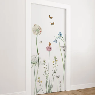 Butterfly meadow door film - Sir Edward - Self-adhesive door decoration Butterfly meadow door film - Sir Edward - Self-adhesive door decoration