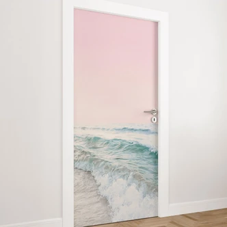Door film Pink sky over the sea - Sisi & Seb - Self-adhesive door decoration Door film Pink sky over the sea - Sisi & Seb - Self-adhesive door decoration
