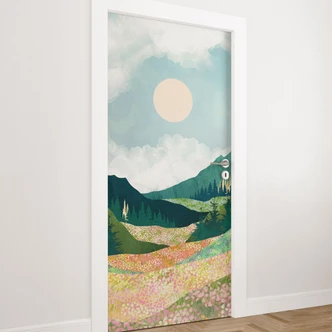 Colorful spring meadow door film - SpaceFrog Designs - Self-adhesive door decoration Colorful spring meadow door film - SpaceFrog Designs - Self-adhesive door decoration