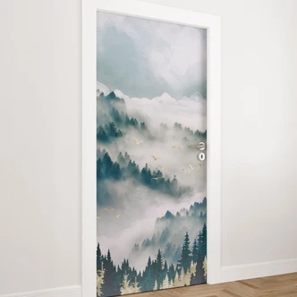 Mysterious fog in the forest door film - SpaceFrog Designs - Self-adhesive door decoration Mysterious fog in the forest door film - SpaceFrog Designs - Self-adhesive door decoration