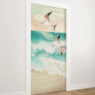 Door foil Seagulls on the beach - SpaceFrog Designs - Self-adhesive door decoration Door foil Seagulls on the beach - SpaceFrog Designs - Self-adhesive door decoration