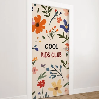 Door film for children's room - Cool Kids Club Colorful flowers - Treechild Door film for children's room - Cool Kids Club Colorful flowers - Treechild