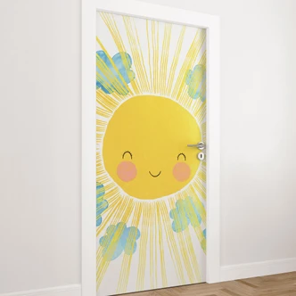 Children's room door film - A sunny day - Treechild - Self-adhesive door decoration Children's room door film - A sunny day - Treechild - Self-adhesive door decoration