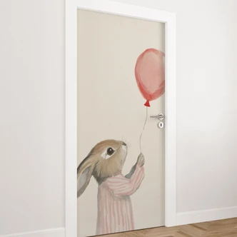 Door foil cute bunny with balloon - Treechild 