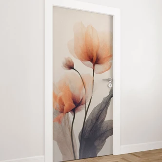 Door foil Delicate flowers - Treechild - Self-adhesive door decoration Door foil Delicate flowers - Treechild - Self-adhesive door decoration