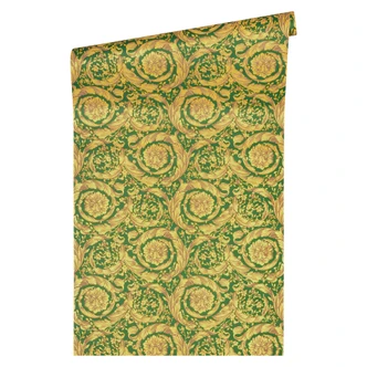 Versace Papier peint de designer - Vert, Métallisé Versace Papier peint de designer - Vert, Métallisé