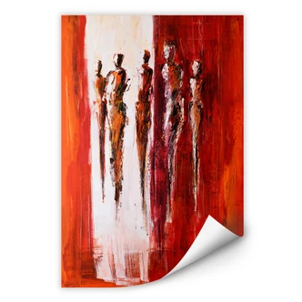 Wallprint - Schüßler - Fünf Figuren in Rot 
