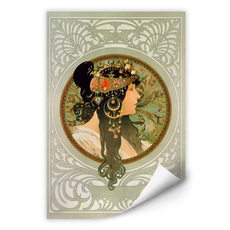 Wallprint - Mucha - Die Brünette 