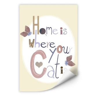 Wallprint Loske - Home is where your Cat is 