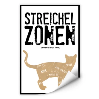 Wallprint Streichelzonen - Katze 
