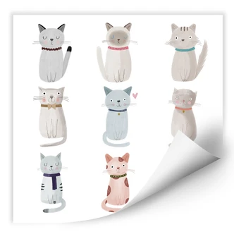 Zelfklevende Poster Loske - Cat Family 