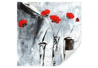 Muurprint Niksic - Rode klaproos 2 