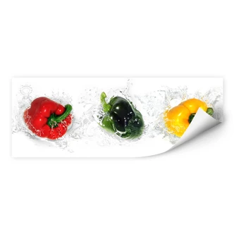 Wallprint W - Splashing Paprika - Panorama 