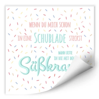 Wallprint - Schublade mit Süßkram - quadratisch 
