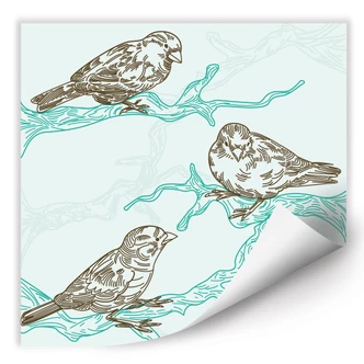 Zelfklevende Poster - Meeuwen Illustratie 